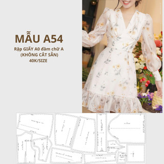 Rập giấy a0 váy dài tay dáng a mã a54