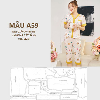 Rập giấy a0 đồ bộ mặc nhà mã a59
