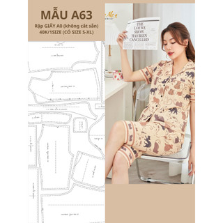 Rập giấy a0 đồ bộ pyjama mã a63