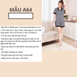 RẬP GIẤY A0 ĐỒ BỘ NỮ MẶC NHÀ MÃ A64