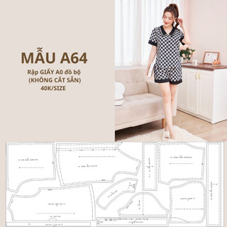 Rập giấy a0 đồ bộ nữ mặc nhà mã a64