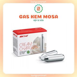 Gas kem mosa, chất đẩy khí n2o, gas làm kem n2o - cream charger mosa – hộp 10 viên