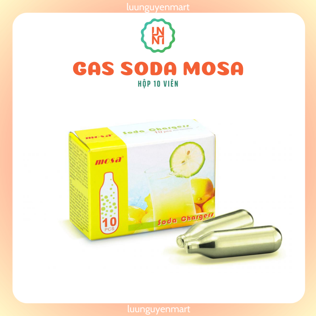 Gas soda MOSA - CO2 Charger dùng cho bình làm soda – Hộp 10 viên