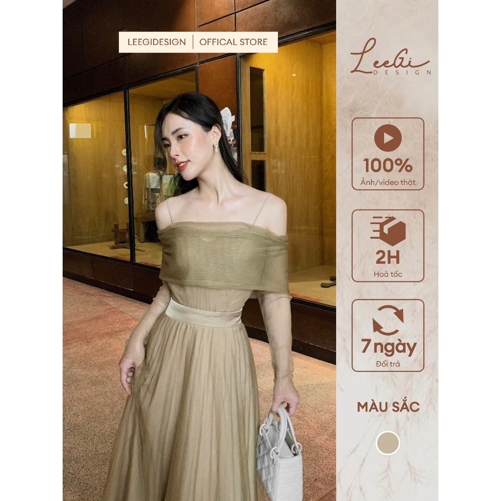 Váy lưới ly tăm trễ vai LeeGi Design Min5805