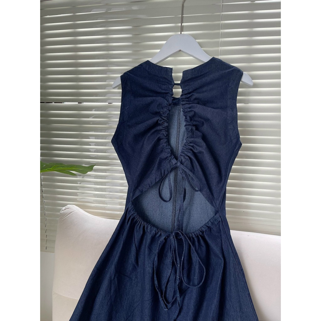 Đầm Denim Dáng Dài Hở Lưng Xinh Xắn Freesize - ANN CLOTHING