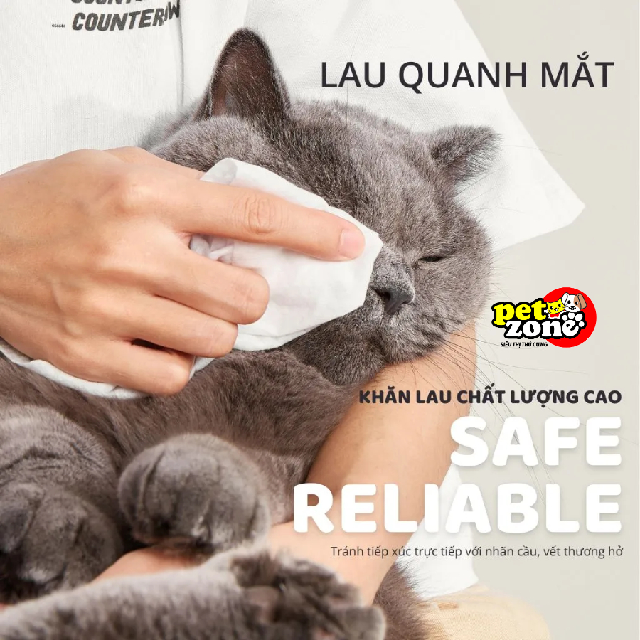 Khăn ướt vệ sinh chó mèo Fofos - Khăn ướt lau khóe mắt chó mèo