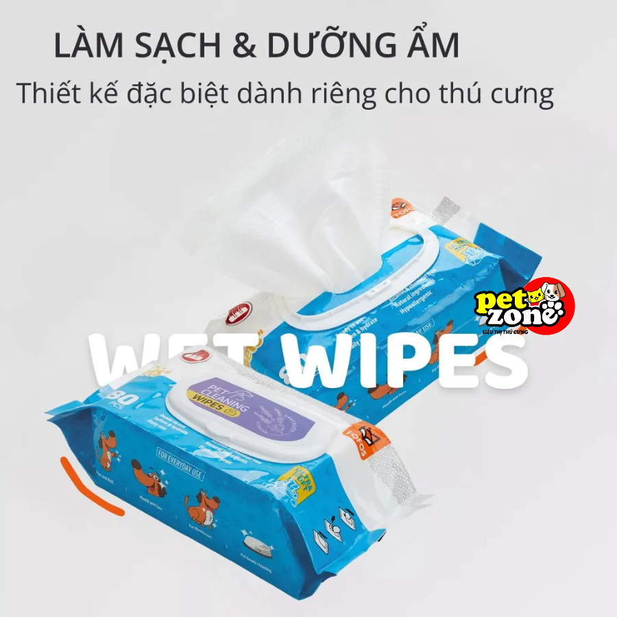 Khăn ướt vệ sinh chó mèo Fofos - Khăn ướt lau khóe mắt chó mèo