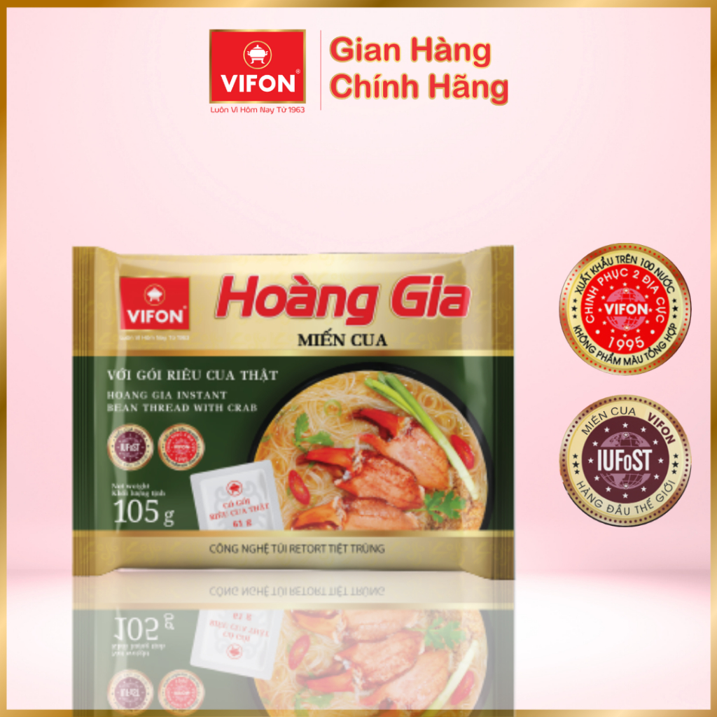 Thùng 18 gói Hoàng gia Miến cua 105gr/gói