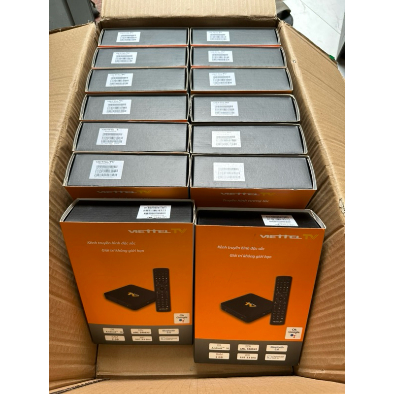 Tivi Box Viettel TV Vàng Android mới full box chưa qua sử dụng đã up rom ATV truyền hình kỹ thuật số