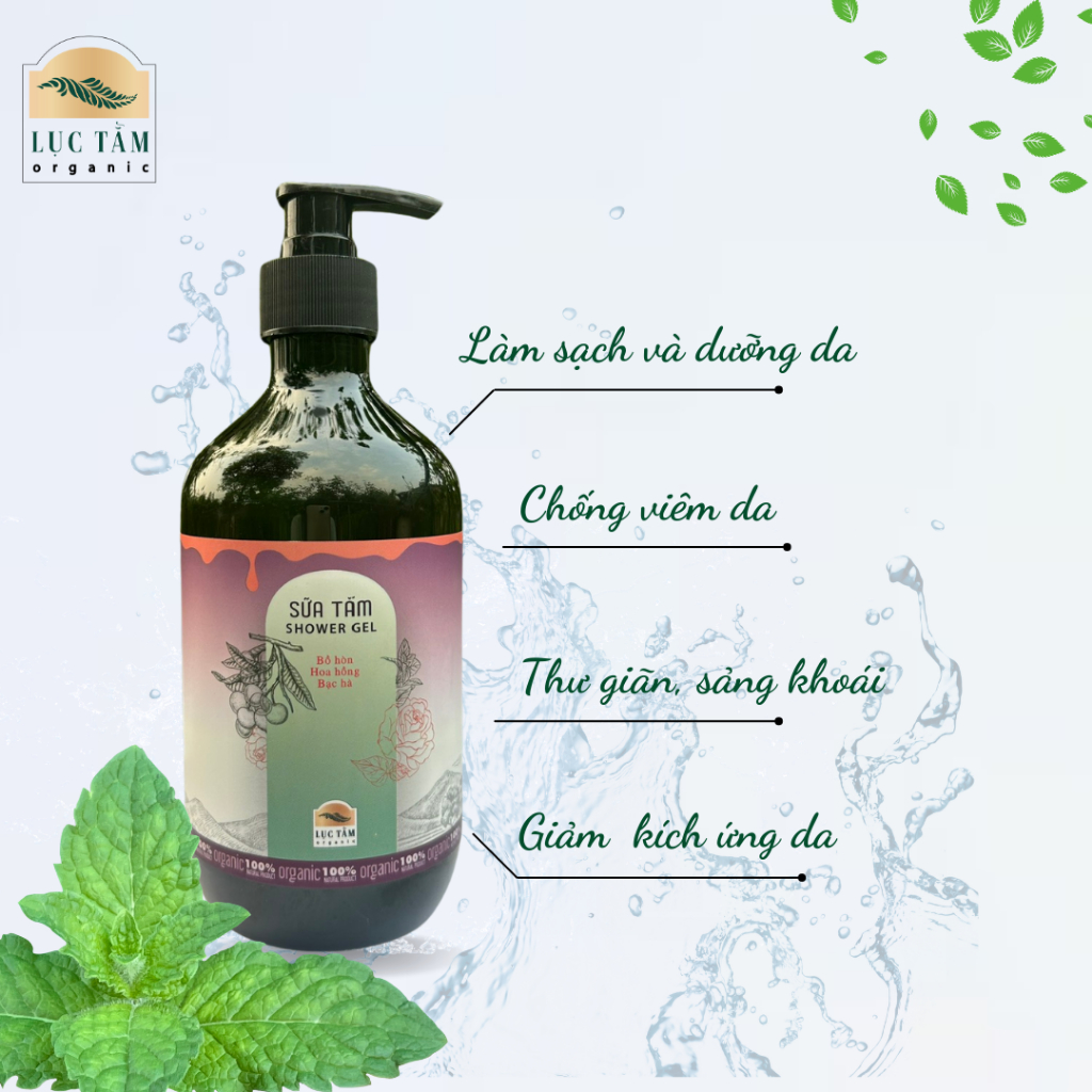Sữa tắm chiết xuất từ thiên nhiên bạc hà làm sạch và thư giãn 500ml