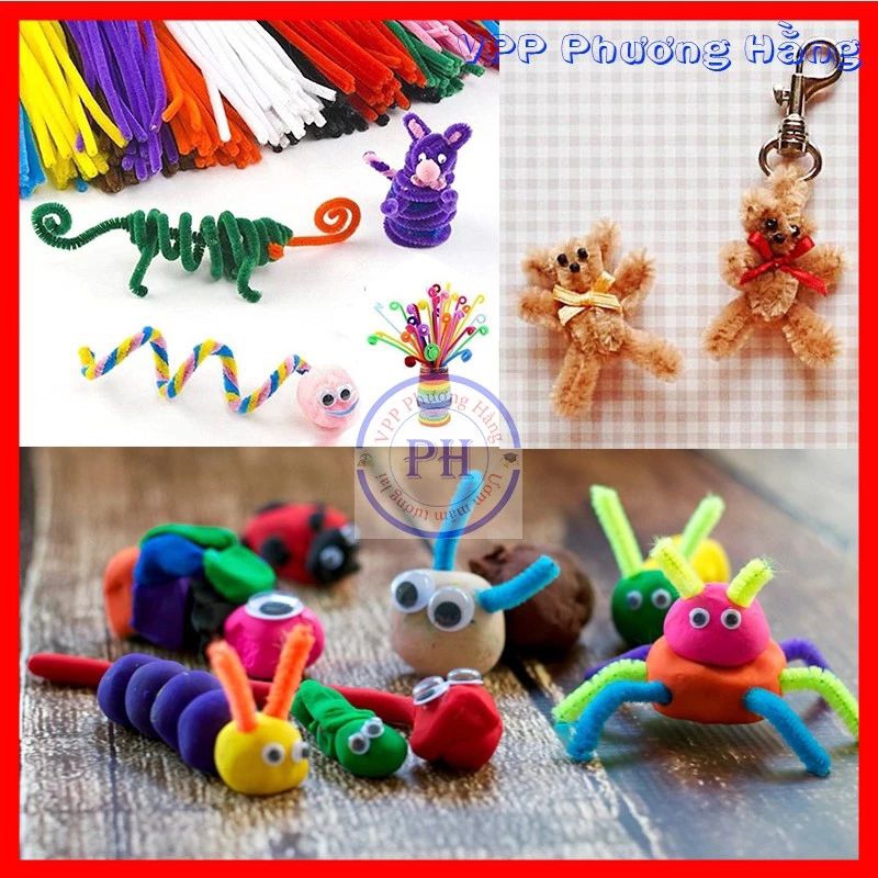 Vỉ 12 túi kẽm nhung tạo hình sáng tạo bông hoa , con vật