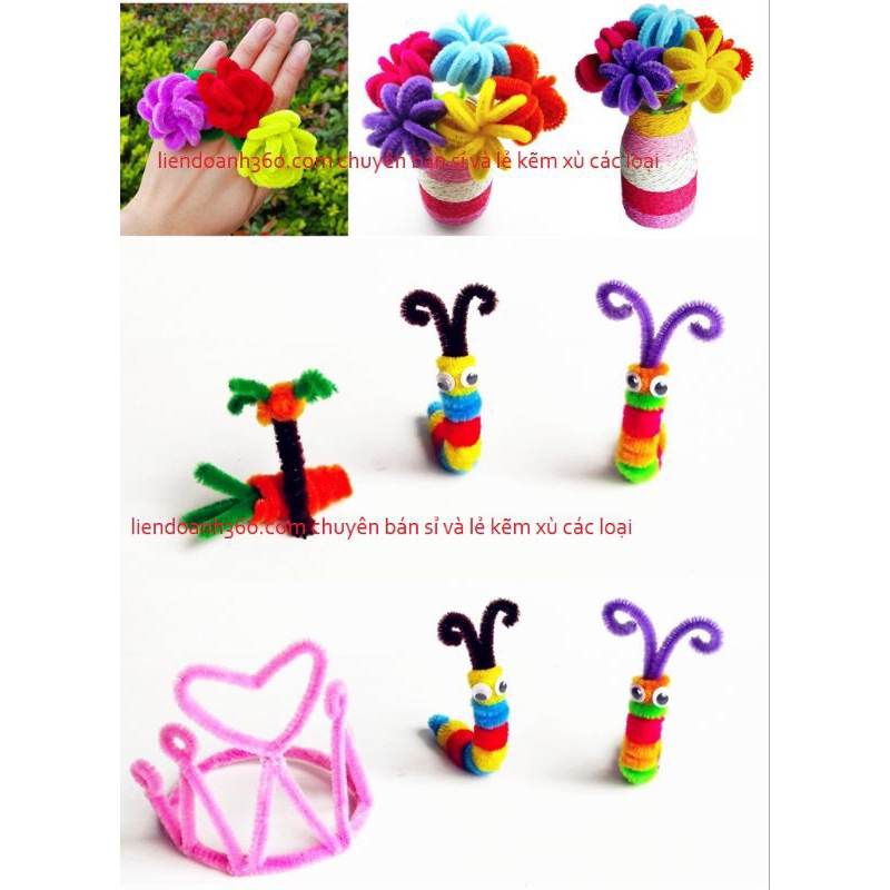 Vỉ 12 túi kẽm nhung tạo hình sáng tạo bông hoa , con vật