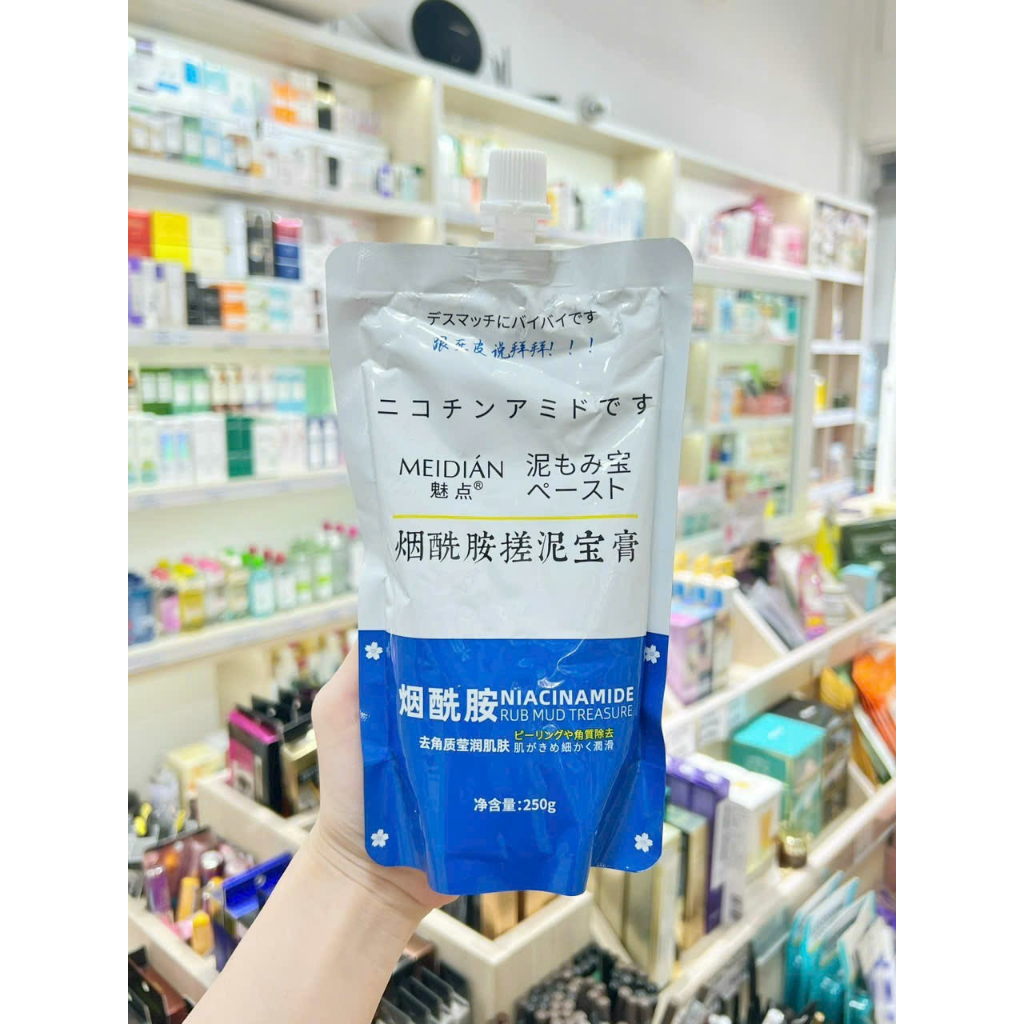 Tẩy Da Chết Đất Sét MEIDIAN Hỗ Trợ Làm Sạch Sâu-Tẩy Tế Bào Chết Body Hiệu Quả Thành Phần Naiacinamine 250g
