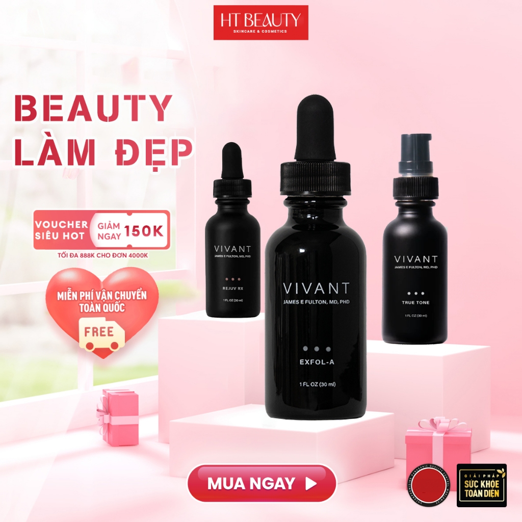 Serum Vivant Skincare Exfol-A, Exfol-A Forte giảm nhăn, giảm sẹo mụn, trẻ hóa da 5ml, 10ml