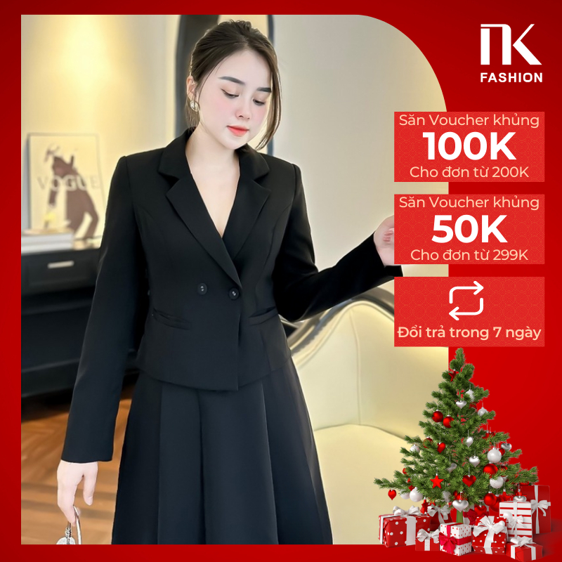 Áo Vest Túi 2 Cúc Bọc NK UKAK2310001 Fashion Thời Trang Công Sở Nữ Đẹp, Thanh Lịch, Sang Trọng, Thiết kế Vải Hàn Cao Cấp