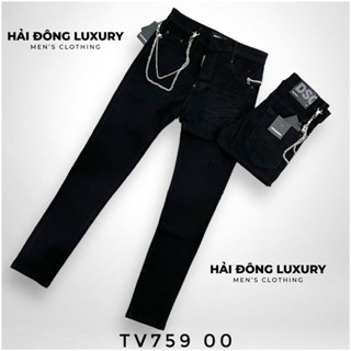 Quần Jean Đen Trơn DSQ Móc Xích Hot_Quần Jean Đen DSQ Móc Xích Kèm Tag Gấu Teddy Siêu Đẹp