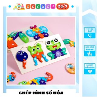 Đồ chơi Tranh ghép hình 3D bằng gỗ số hóa vòng đời phát triển động vật