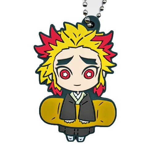 0063 Móc khóa Kimetsu no Yaiba - Stand Stones - Chara Banchoukou Rubber Mascot Eighth Form - Rengoku Senjuro