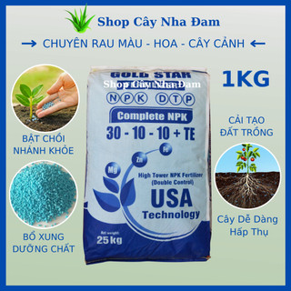 Phân bón npk 30 10 10 + te chuyên hoa màu, cây cảnh, cây ăn trái