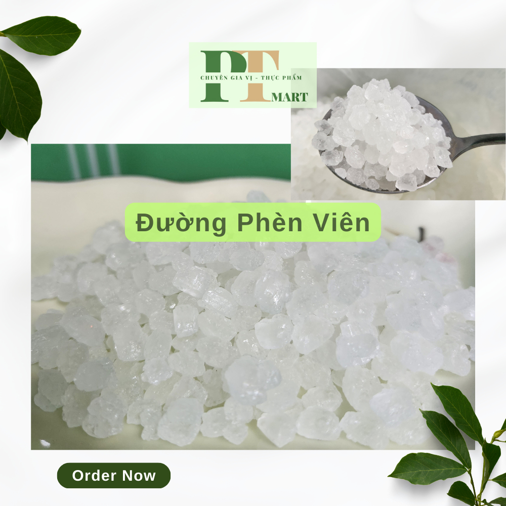 Đường Phèn viên kim cương. Đường phèn thiên nhiên dùng chưng yến, nấu chè