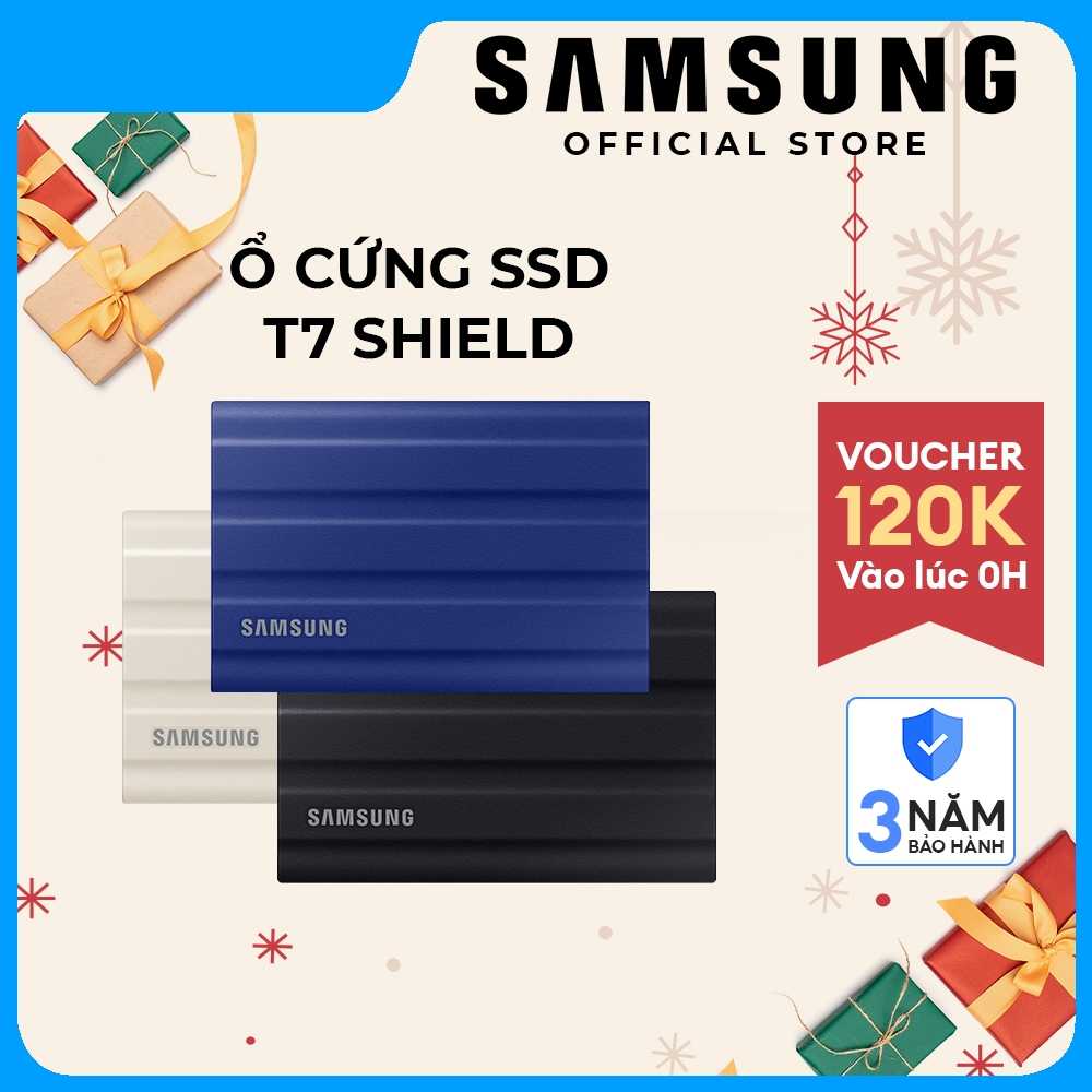 Ổ cứng di động SSD Samsung Portable T7 Shield NVMe PCIe USB 3.2 Gen 2 tốc độ đến 1.050 MB/s loại 1TB/2T