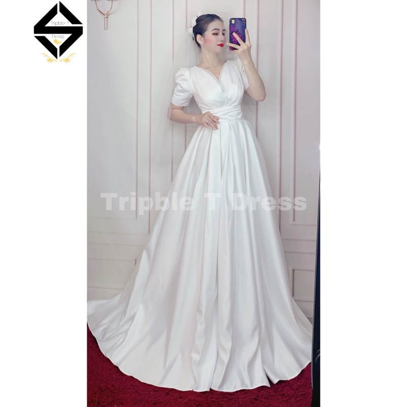 Đầm maxi cưới TRIPBLE T DRESS cho dâu xinh đi bàn nhẹ nhàng - size S/M/L