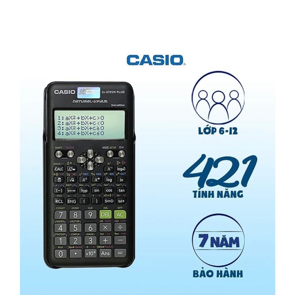 Casio fx-570VN PLUS NEW - CHÍNH HÃNG - BẢO HÀNH QUA MÃ QR