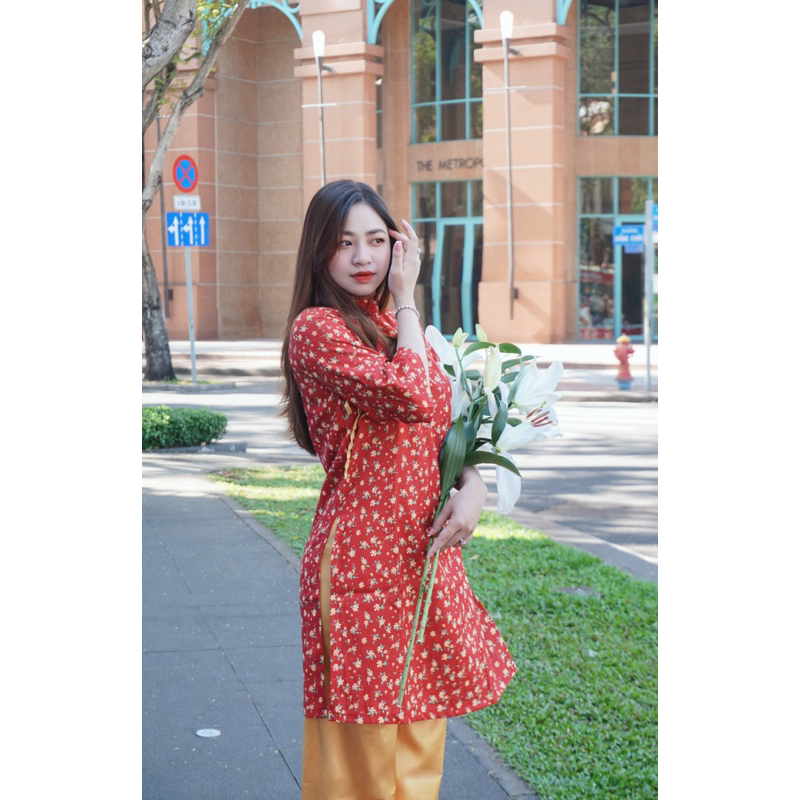 Áo dài cách tân nhung nhiều màu