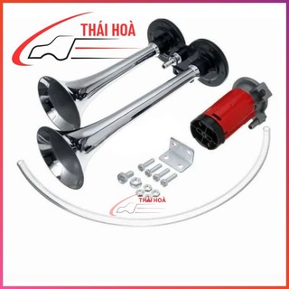 Còi sinh hơi, còi hơi mô tơ sinh hơi nhôm 12v 24v ô tô xe tải