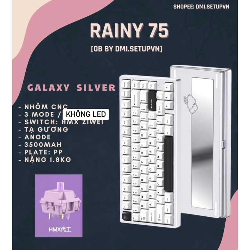 𝐑𝐀𝐈𝐍𝐘𝟕𝟓 𝐊𝐞𝐲𝐛𝐨𝐚𝐫𝐝 𝐊𝐢𝐭 𝐁𝐨̣̂ 𝐁𝐚̀𝐧 𝐏𝐡𝐢́𝐦 𝐂𝐨̛ 𝟑 𝐦𝐨𝐝𝐞 𝐐𝐌𝐊/𝐕𝐈𝐀