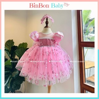 Váy công chúa cho bé BinBon Baby, đầm công chúa elsa cho bé