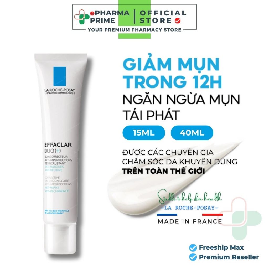 Kem Giảm Mụn La Roche Posay Effaclar Duo+ Giúp Giảm Mụn, Ngừa Vết Thâm