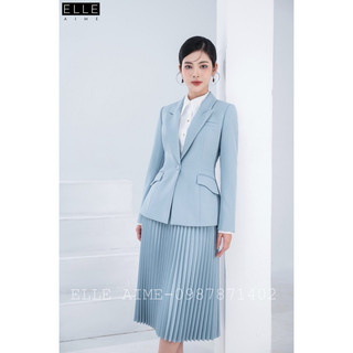 Set vest 1 cúc túi lượn mix chân váy rập ly hàng thiết kế
