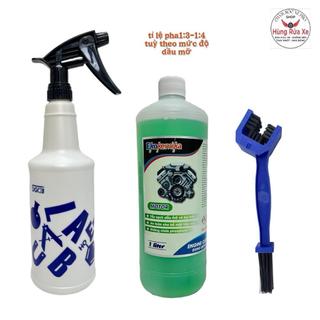 Bình sgcb, motor engine cleaner degreager ekokemika 1lít , bàn chải 3d