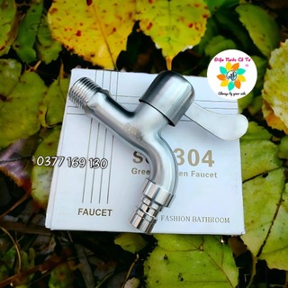 Vòi hồ Inox mờ 304 ren 21 - vòi hồ vòi rumine các loại
