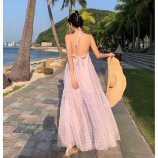 Váy maxi đi biển hở lưng cột dây đầm maxi đi biển cao cấp đầm maxi dài sexy váy maxi dài đi biển hàng thiết kế