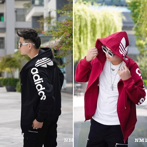 Áo Hoodie TOMMY x Adidas Có Mũ Trùm Khóa Zip Chất Nỉ Mềm Mịn Áo hoodie Tommy thêu vạch thân hot trend Nam nữ