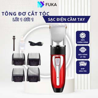 Tông đơ cắt tóc gia đình, tăng đơ cắt tóc cho bé sạc điện cầm tay tiện lợi cắt tóc trẻ em, tặng kèm 4 lưỡi cắt