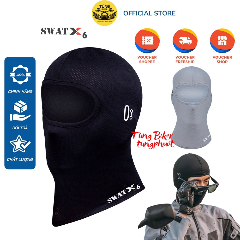 Khăn Trùm Đầu Chống Nắng, Bụi Thiết Kế Lỗ Xỏ Kính Tiện Dụng - SWAT X6