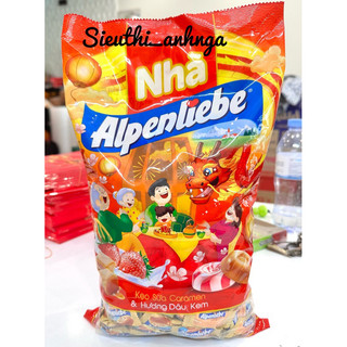 Kẹo Sữa Caramen & Kem Dâu Alpenliebe Túi 1kg