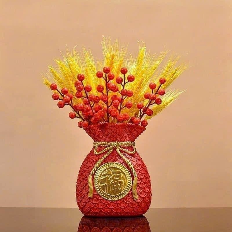 MVP3860 Set Bình Hoa 3 Món Tài Lộc Bông Lúa Mạch