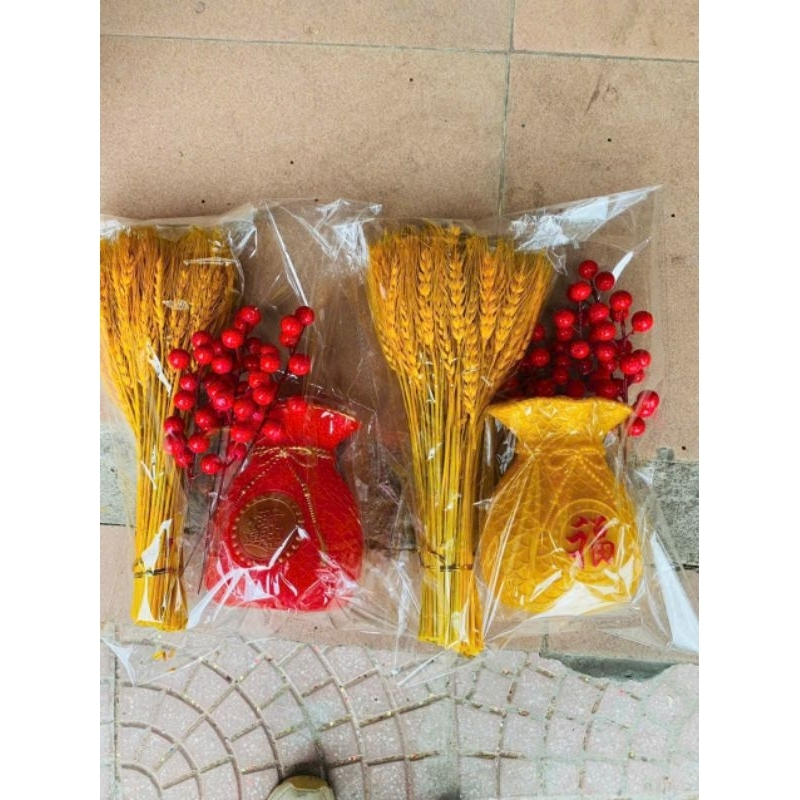 MVP3860 Set Bình Hoa 3 Món Tài Lộc Bông Lúa Mạch