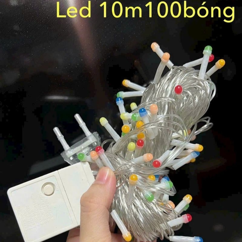 Đèn trang trí noel 10m 100 bóng, đèn trang trí noel nhiều bóng