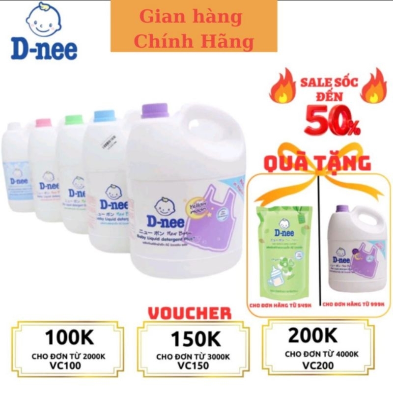 Nước Giặt Dnee Tem Đại Thịnh oganic an toàn cho da em bé can 3000ml