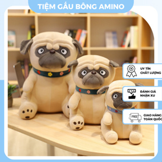 Chó Bông Mặt xệ Pug Gấu Bông Chó Pug Cute Gối Ôm Cún Pug Ngộ Nghĩnh Qùa