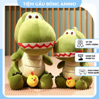 Gấu bông khủng long có gà con khủng long xanh mềm mịn quà tặng đồ chơi độc lạ qùa sinh nhật gấu trang trí cute