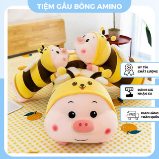 Gấu bông, gối ôm lợn ong heo ong biến hình size lớn thú nhồi bông heo ong cute gấu bông heo amino