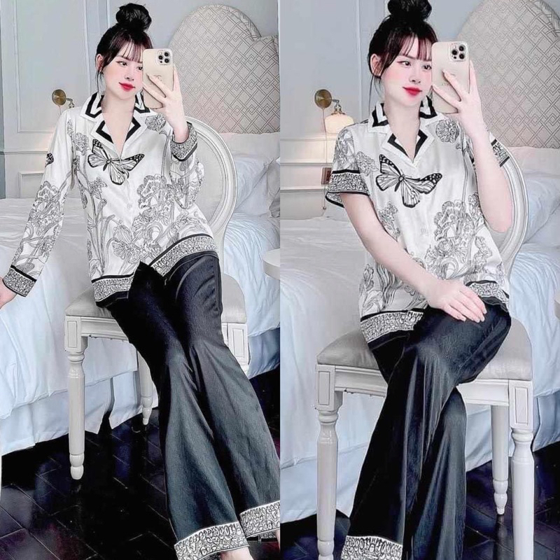 Bộ Lụa xước Hình Cánh Buom Siêu Xinh
