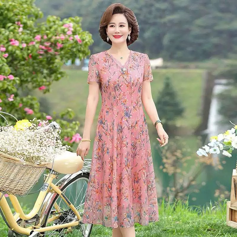 Đầm dự tiệc trung niên khoá kéo 2023