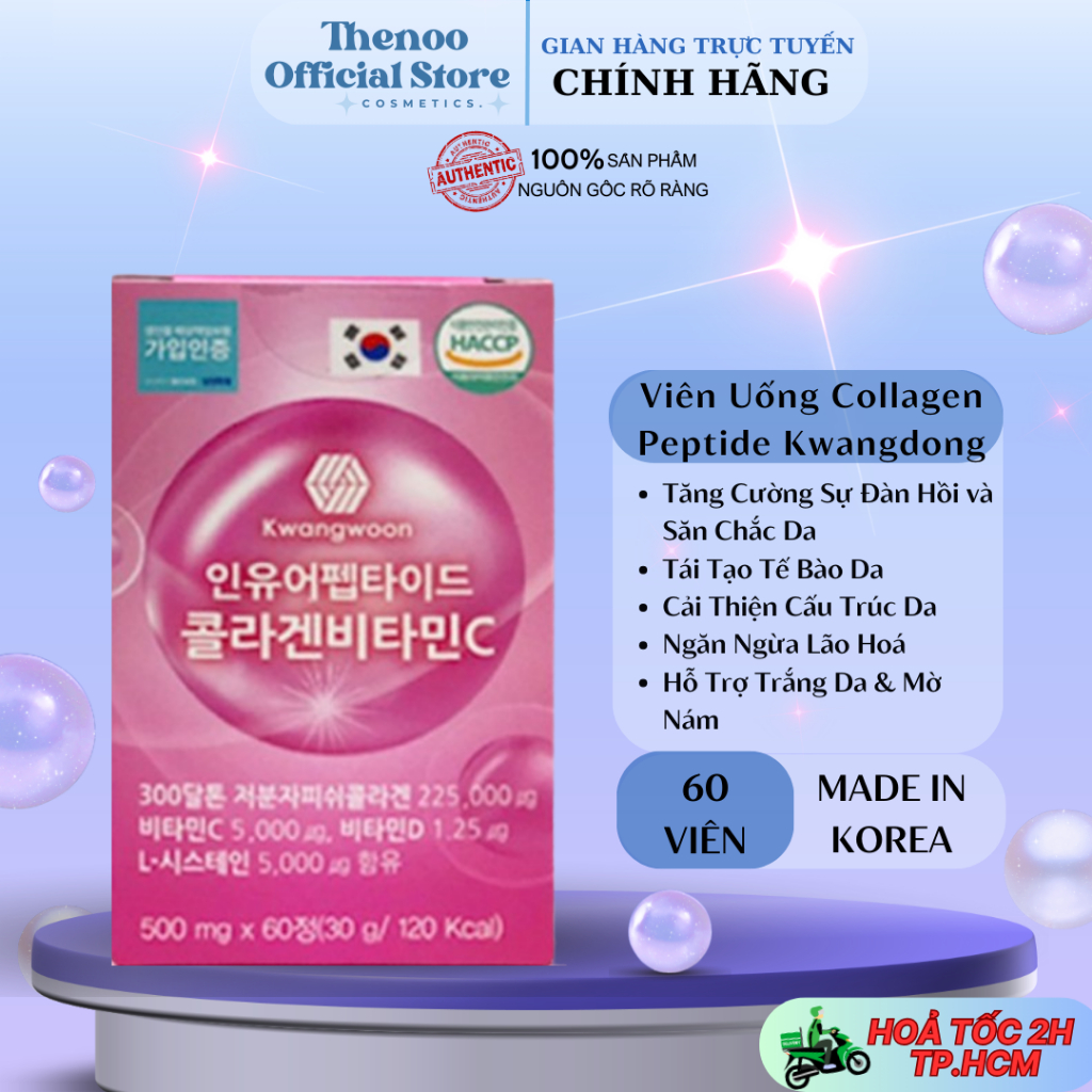 Viên Uống Trắng Da Peptide Collagen Vitamin C Kwangdong 60 Viên Hàn Quốc